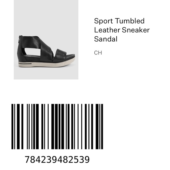 Eileen Fisher Black Sport Tumbled Leather Sneaker Sandal - Picture 5 of 10